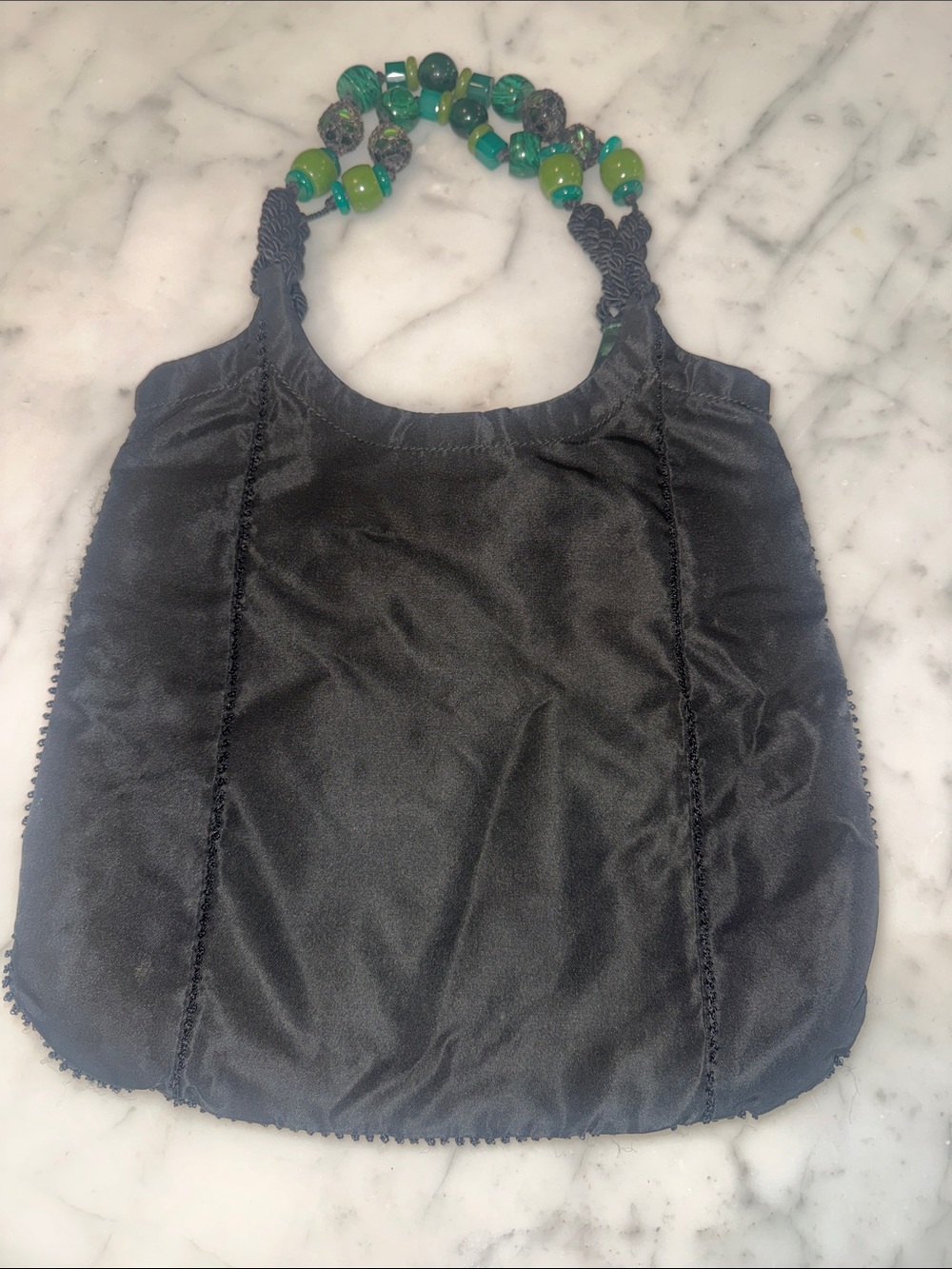 Prada Malachite Beaded Tessuto Shoulder Bag - Picture 5 of 5